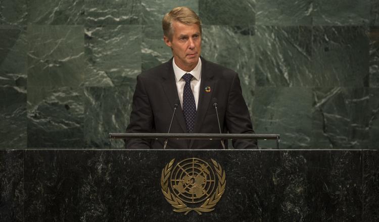 Mats Granryd durante su discurso en la Asamblea de la ONU